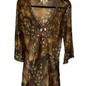 Coverup with beading and embellishments  M